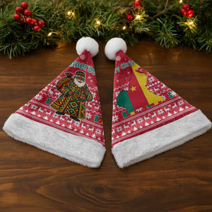 Cameroon Christmas Santa Hat Snowflake Pattern Traditional Santa and Map Motif - African Pride