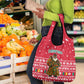 Cameroon Christmas Grocery Bag Snowflake Pattern Traditional Santa and Map Motif - African Pride