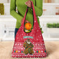 Cameroon Christmas Grocery Bag Snowflake Pattern Traditional Santa and Map Motif - African Pride