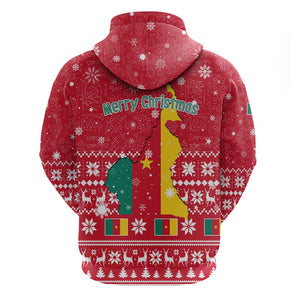 Cameroon Christmas Hoodie Snowflake Pattern Traditional Santa and Map Motif - African Pride
