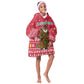 Cameroon Christmas Kid Wearable Blanket Hoodie Snowflake Pattern Traditional Santa and Map Motif - African Pride