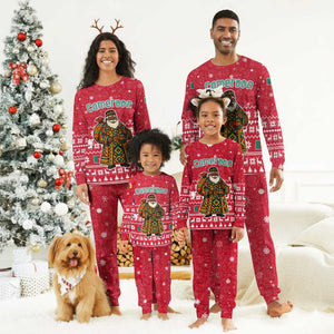 Cameroon Christmas Pajama Set Snowflake Pattern Traditional Santa and Map Motif - African Pride
