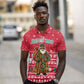 Cameroon Christmas Polo Shirt Snowflake Pattern Traditional Santa and Map Motif - African Pride