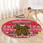 Cameroon Christmas Round Carpet Snowflake Pattern Traditional Santa and Map Motif - African Pride
