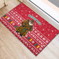Cameroon Christmas Rubber Doormat Snowflake Pattern Traditional Santa and Map Motif - African Pride