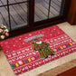 Cameroon Christmas Rubber Doormat Snowflake Pattern Traditional Santa and Map Motif - African Pride