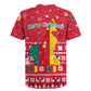 Cameroon Christmas Rugby Jersey Snowflake Pattern Traditional Santa and Map Motif - African Pride