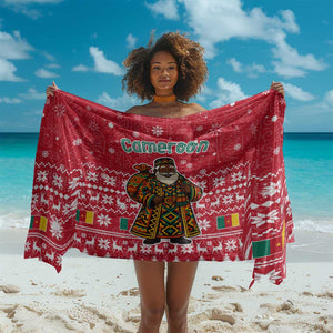 Cameroon Christmas Sarong Snowflake Pattern Traditional Santa and Map Motif - African Pride