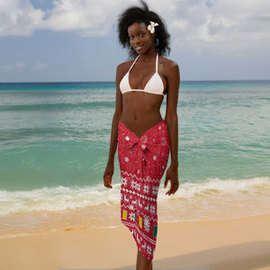 Cameroon Christmas Sarong Snowflake Pattern Traditional Santa and Map Motif - African Pride