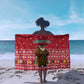 Cameroon Christmas Sarong Snowflake Pattern Traditional Santa and Map Motif - African Pride