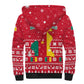 Cameroon Christmas Sherpa Hoodie Snowflake Pattern Traditional Santa and Map Motif - African Pride