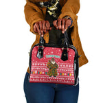 Cameroon Christmas Shoulder Handbag Snowflake Pattern Traditional Santa and Map Motif - African Pride