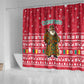 Cameroon Christmas Shower Curtain Snowflake Pattern Traditional Santa and Map Motif - African Pride