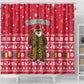 Cameroon Christmas Shower Curtain Snowflake Pattern Traditional Santa and Map Motif - African Pride