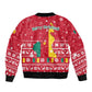 Cameroon Christmas Sleeve Zip Bomber Jacket Snowflake Pattern Traditional Santa and Map Motif - African Pride