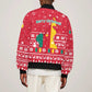 Cameroon Christmas Sleeve Zip Bomber Jacket Snowflake Pattern Traditional Santa and Map Motif - African Pride
