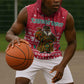 Cameroon Christmas Sleeveless Hoodie Snowflake Pattern Traditional Santa and Map Motif - African Pride