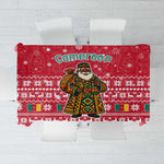 Cameroon Christmas Tablecloth Snowflake Pattern Traditional Santa and Map Motif - African Pride