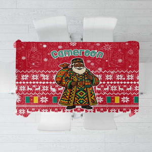 Cameroon Christmas Tablecloth Snowflake Pattern Traditional Santa and Map Motif - African Pride