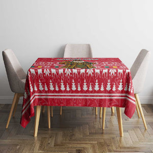 Cameroon Christmas Tablecloth Snowflake Pattern Traditional Santa and Map Motif - African Pride