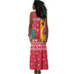 Cameroon Christmas Tank Maxi Dress Snowflake Pattern Traditional Santa and Map Motif - African Pride