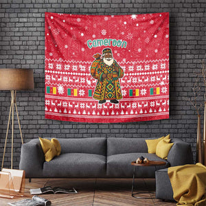 Cameroon Christmas Tapestry Snowflake Pattern Traditional Santa and Map Motif - African Pride