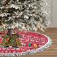 Cameroon Christmas Tree Skirt Snowflake Pattern Traditional Santa and Map Motif - African Pride