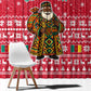 Cameroon Christmas Window Curtain Snowflake Pattern Traditional Santa and Map Motif - African Pride