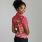 Cameroon Christmas Women Polo Shirt Snowflake Pattern Traditional Santa and Map Motif - African Pride