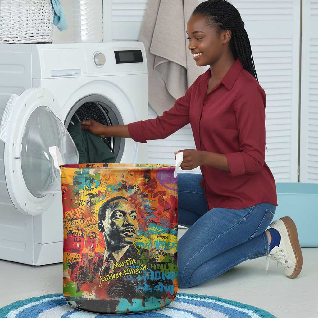 Martin Luther King Jr Laundry Basket Colorful Street Art Portrait Black History Graffiti Style - African Pride