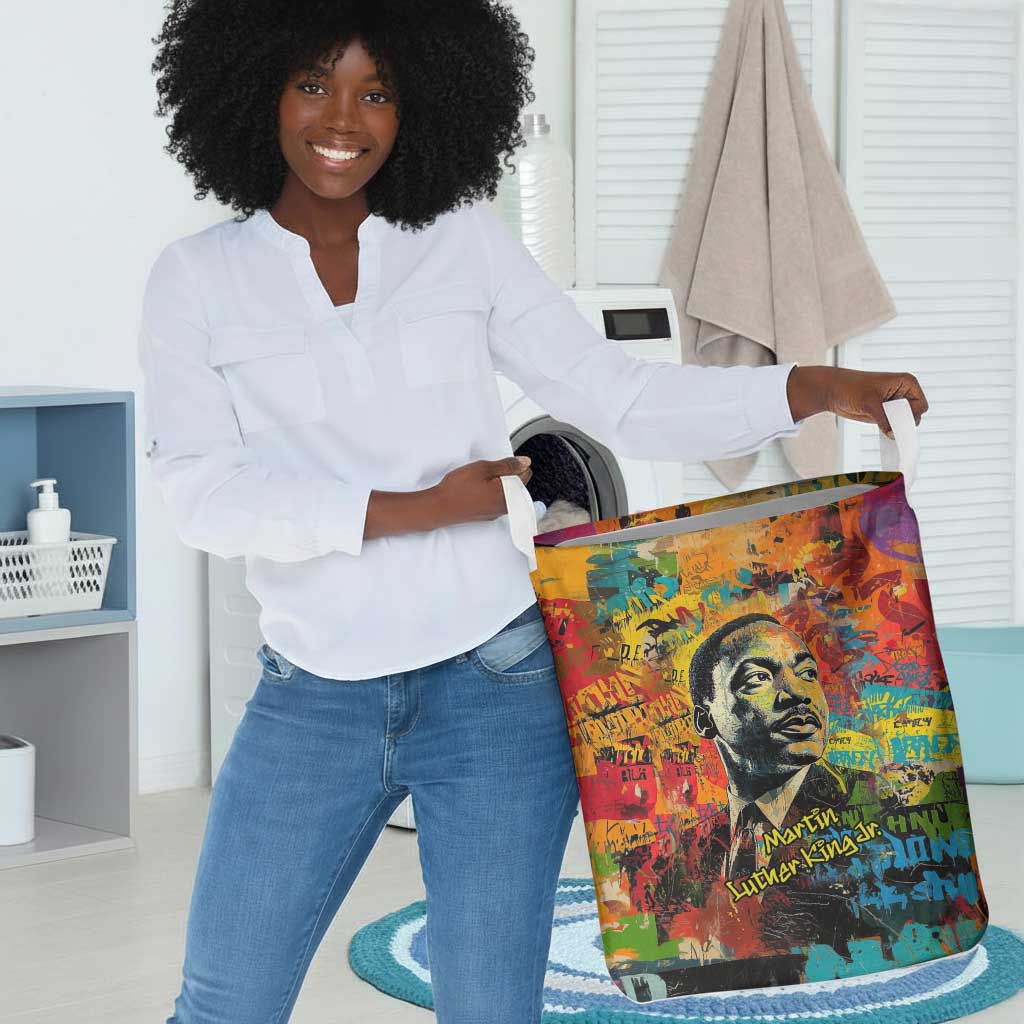 Martin Luther King Jr Laundry Basket Colorful Street Art Portrait Black History Graffiti Style - African Pride