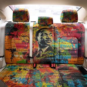 Martin Luther King Jr Back Car Seat Cover Colorful Street Art Portrait Black History Graffiti Style - African Pride
