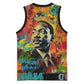 Martin Luther King Jr Basketball Jersey Colorful Street Art Portrait Black History Graffiti Style - African Pride
