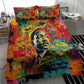 Martin Luther King Jr Bedding Set Colorful Street Art Portrait Black History Graffiti Style - African Pride