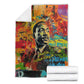 Martin Luther King Jr Blanket Colorful Street Art Portrait Black History Graffiti Style - African Pride