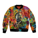 Martin Luther King Jr Bomber Jacket Colorful Street Art Portrait Black History Graffiti Style - African Pride