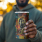 Martin Luther King Jr 4 in 1 Can Cooler Tumbler Colorful Street Art Portrait Black History Graffiti Style - African Pride