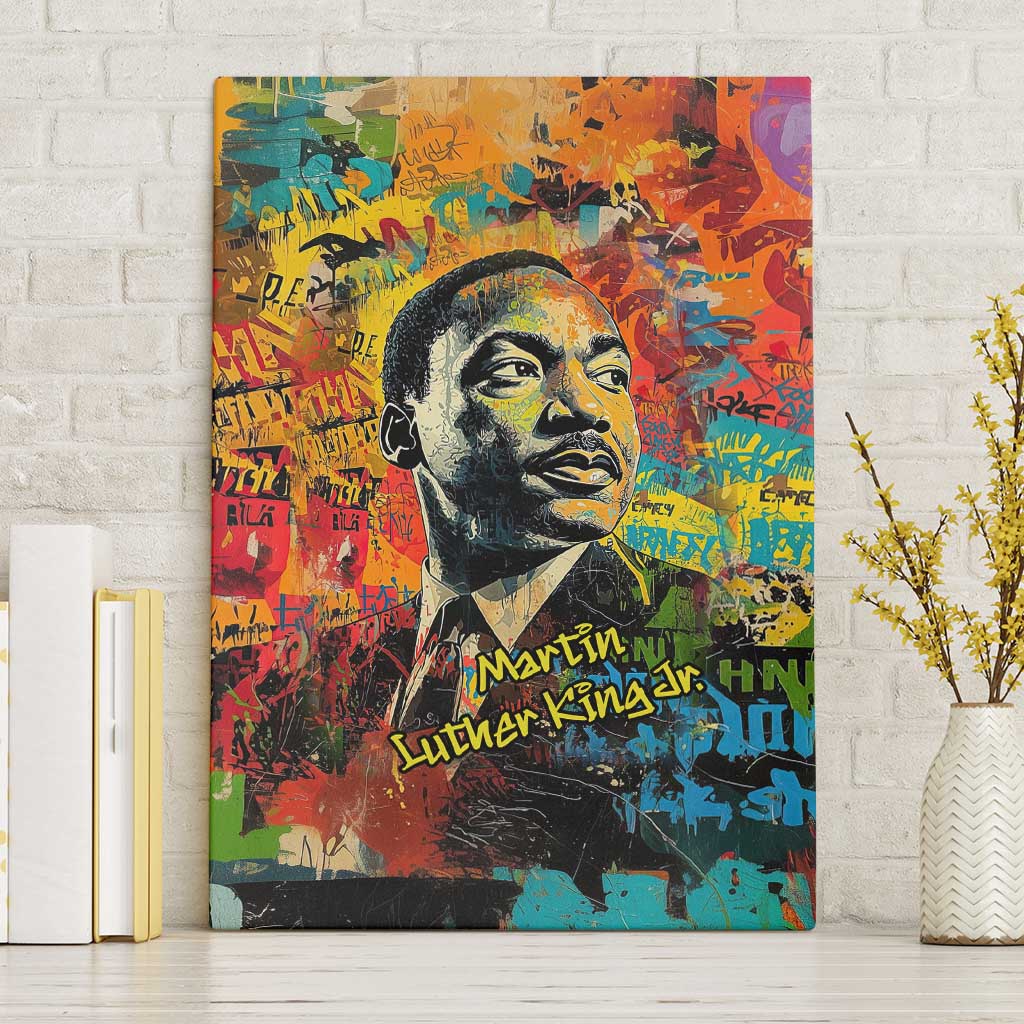 Martin Luther King Jr Canvas Wall Art Colorful Street Art Portrait Black History Graffiti Style - African Pride