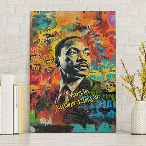 Martin Luther King Jr Canvas Wall Art Colorful Street Art Portrait Black History Graffiti Style - African Pride