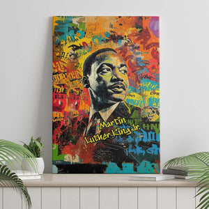 Martin Luther King Jr Canvas Wall Art Colorful Street Art Portrait Black History Graffiti Style - African Pride