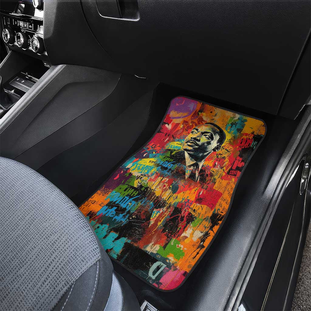 Martin Luther King Jr Car Mats Colorful Street Art Portrait Black History Graffiti Style - African Pride