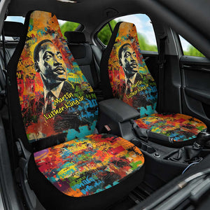 Martin Luther King Jr Car Seat Cover Colorful Street Art Portrait Black History Graffiti Style - African Pride