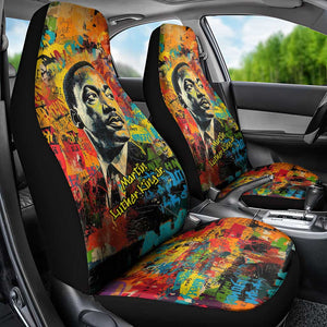 Martin Luther King Jr Car Seat Cover Colorful Street Art Portrait Black History Graffiti Style - African Pride