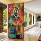 Martin Luther King Jr Door Cover Colorful Street Art Portrait Black History Graffiti Style - African Pride