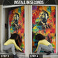 Martin Luther King Jr Door Cover Colorful Street Art Portrait Black History Graffiti Style - African Pride