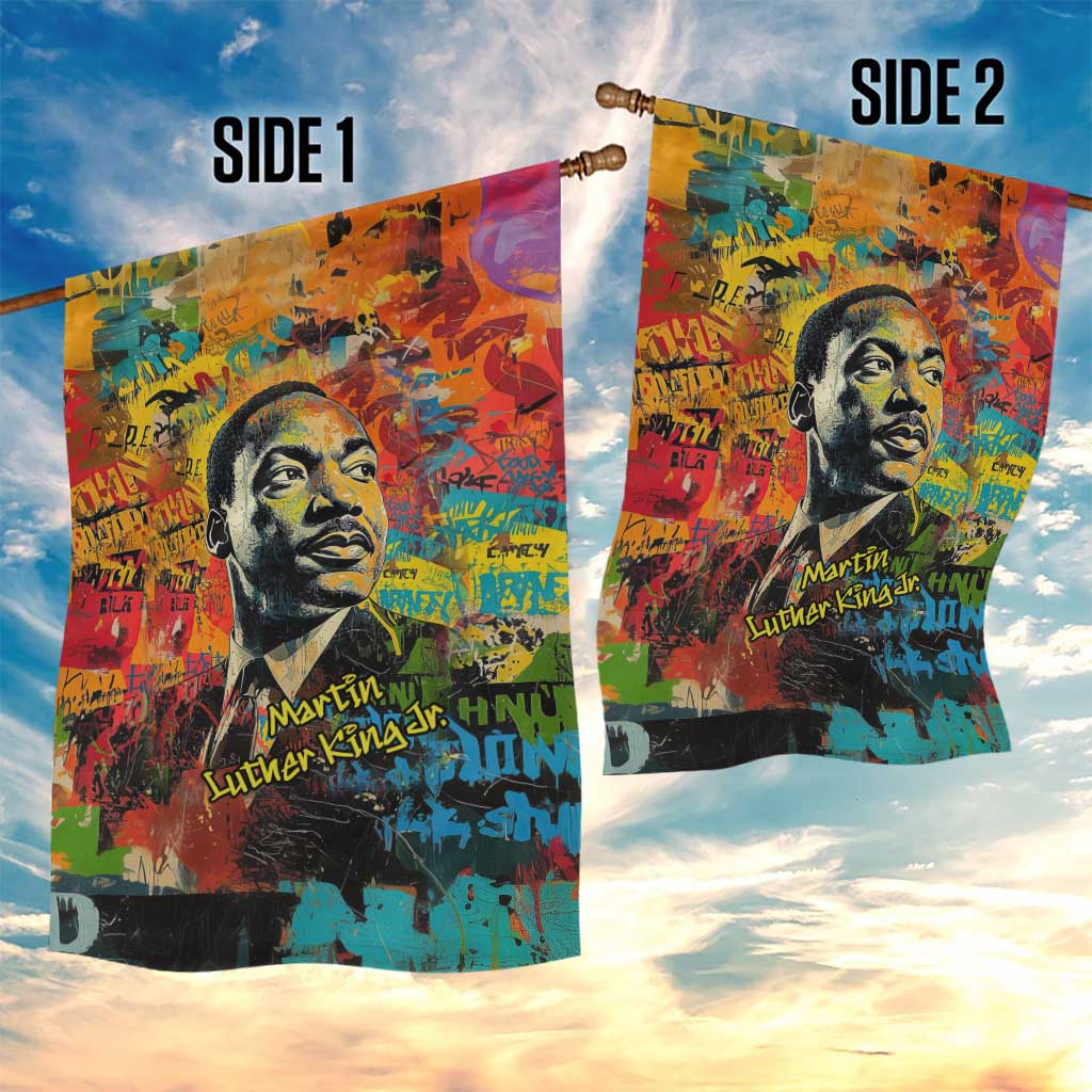 Martin Luther King Jr Garden Flag Colorful Street Art Portrait Black History Graffiti Style - African Pride