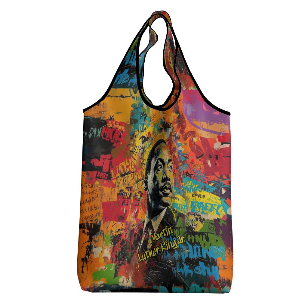 Martin Luther King Jr Grocery Bag Colorful Street Art Portrait Black History Graffiti Style - African Pride