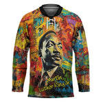 Martin Luther King Jr Hockey Jersey Colorful Street Art Portrait Black History Graffiti Style - African Pride
