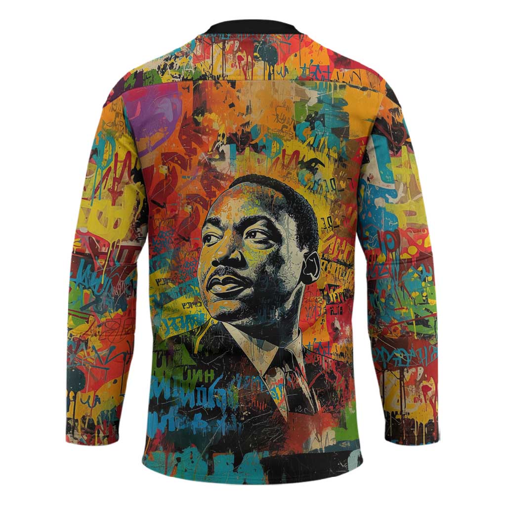 Martin Luther King Jr Hockey Jersey Colorful Street Art Portrait Black History Graffiti Style - African Pride