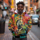 Martin Luther King Jr Hoodie Colorful Street Art Portrait Black History Graffiti Style - African Pride